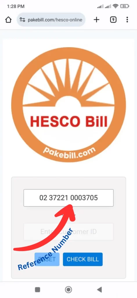 hesco online bill payment