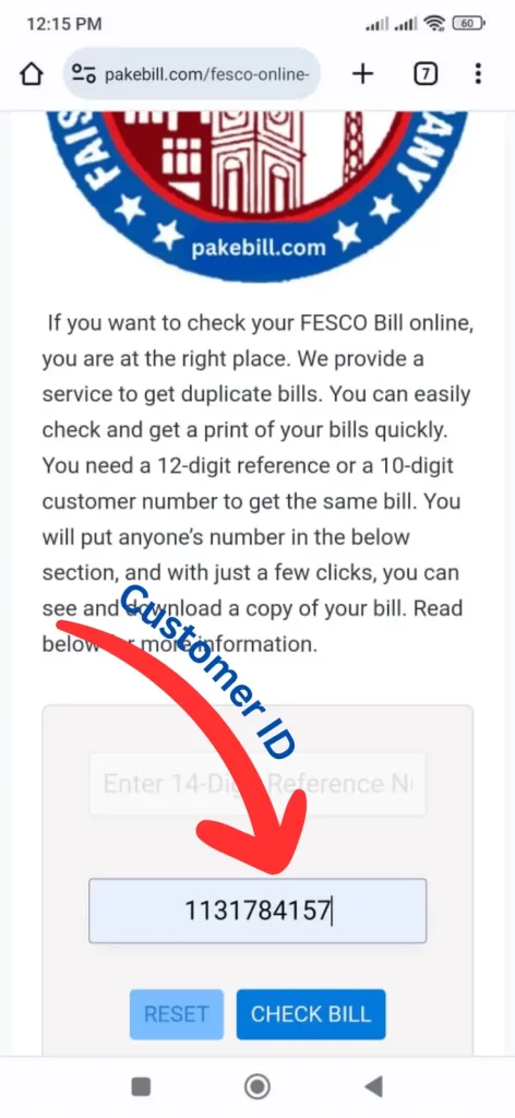 fesco online bill payment
