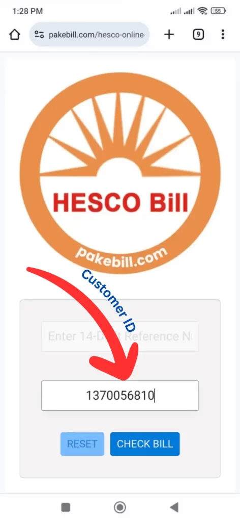 hesco online bill pdf